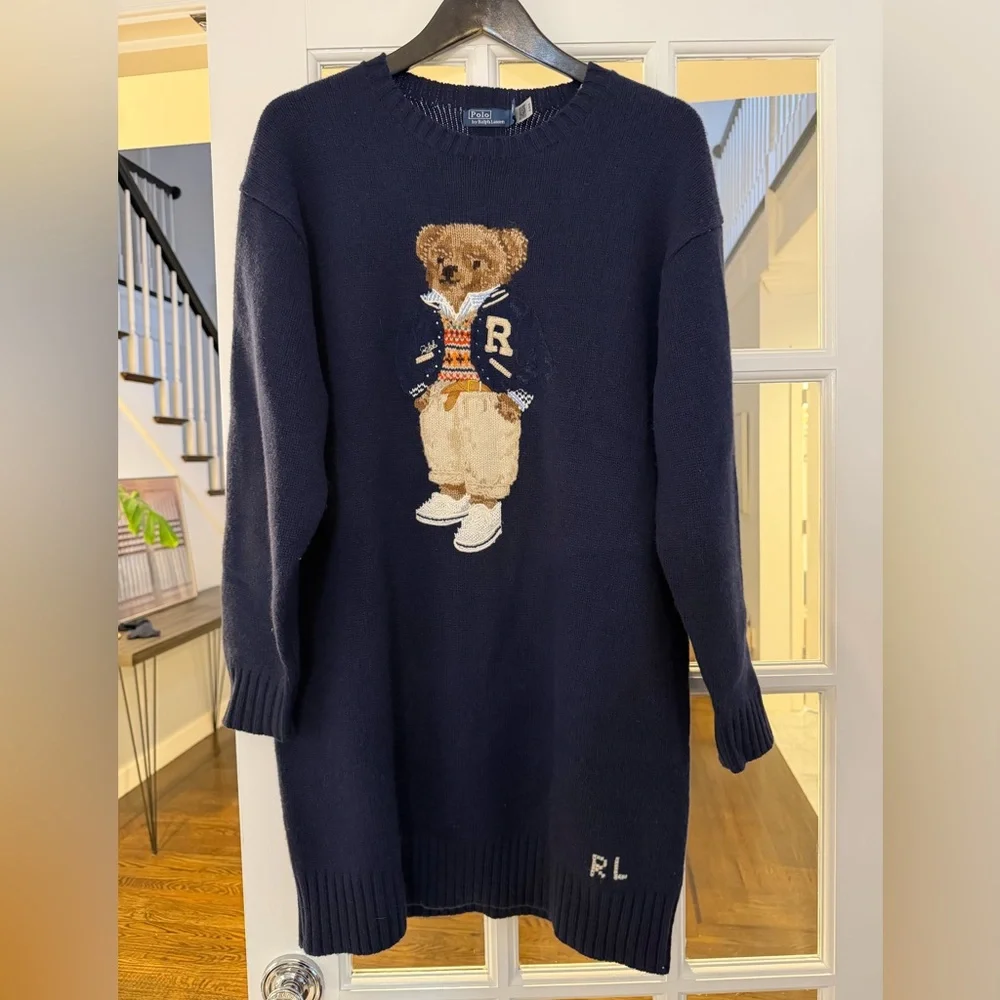 Polo Ralph Lauren Teddy Bear Sweater Dress – Size Small - Picture 1 of 5